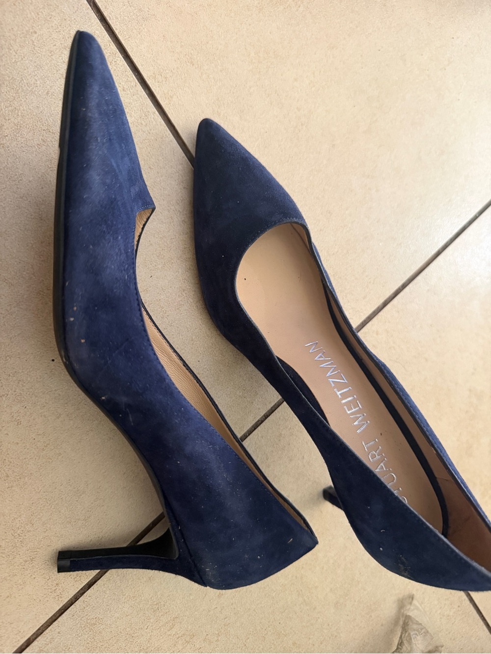 Stuart Weitzman Blue Suede Heels Classic Pumps